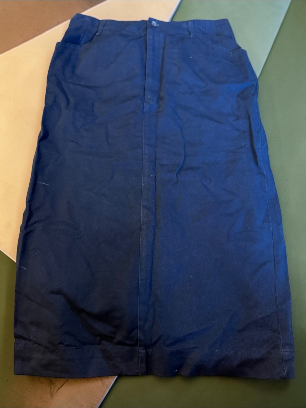 Classic Navy Pencil Skirt - Women's
